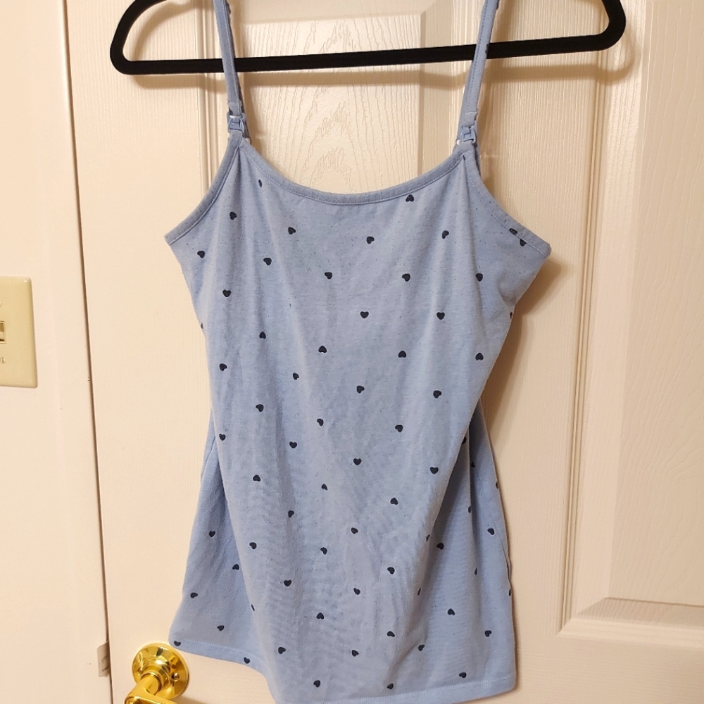 Nursing Tank Top / Cami with Polkadot Hearts